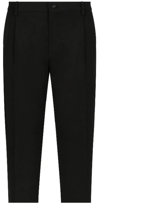 Black virgin wool-silk pants Dolce & Gabbana | GP0F2TFU21EN0000